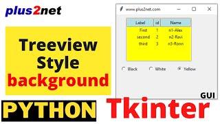 Configuring Tkinter Treeview style background foreground color using Radio buttons