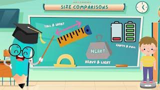 Learn Size Comparisons! | Tall vs. Short, Big vs. Small & More | Educational Math Video for Kids