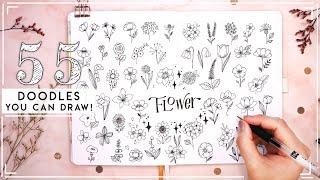 55 Floral Doodles For Visual Meditation and Stress Relief