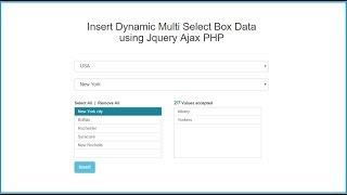 Insert Dynamic Multi Select Box Data using Jquery Ajax PHP