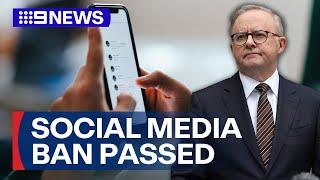 World-first social media ban passes in Australia | 9 News Australia