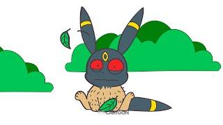 Eevee evolving into Umbreon - Pocartoon