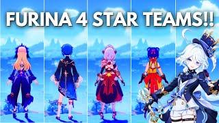 5 F2P Furina TEAMS !! 4 Stars Only Teams for Furina [ Genshin Impact ]