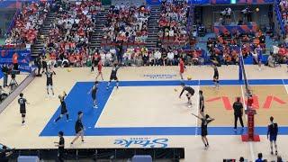 試合前　対人パス　　龍神NIPPON  VNL　warming up