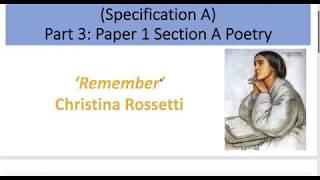 Analysis of 'Remember' by Christina Rossetti