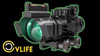 Quick Look CVLIFE WolfProwl 4x32 Tactical Rifle Scope Red & Green & Blue Illuminated Reticle Scope