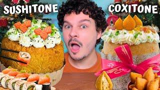 PANETONE DE SUSHI E PANETONE DE COXINHA 2024 - Vale a pena?