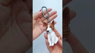 Customized Crochet Puppy key chain#crochet #keychain #bagcharm #puppy