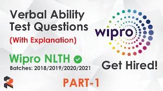 Verbal Aptitude (Part 1) - Wipro NLTH (WITH EXPLANATION)