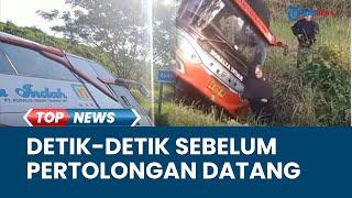 Video seusai Bus Rosalia Jurusan Ponorogo Alami Laka di Km 370A, Sebelum Petugas Tol & Polisi Tiba