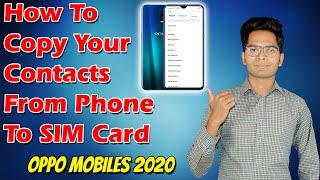 How To Copy Contacts from Phone to SIM | OPPO Mobiles - Android Devices 2020