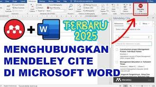 CARA MENGHUBUNGKAN MENDELEY DESKTOP Ke WORD TERBARU 2025 II Belajar Mendeley Part 3