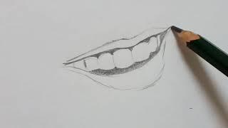 How to draw smile lips for beginners