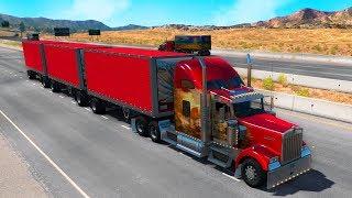 ОГРОМНАЯ СЦЕПКА 3 ПРИЦЕПА - American Truck Simulator