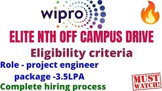 wipro elite nth off campus hiring link | wipro eligibility criteria|how to apply #wipro #wiprohiring