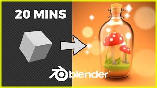 Blender 3D Beginner Tutorial: Mushrooms in Bottle