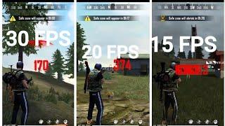 15 FPS vs 20 FPS vs 30 FPS vs 40 FPS vs 50 FPS vs 60 FPS Test FPS in game Free fire