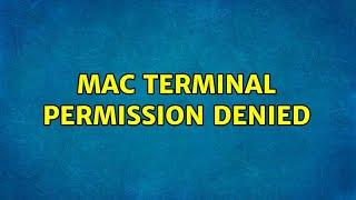 Mac terminal permission denied