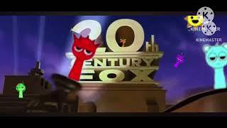 20th Century fox many crossovers and sprunki on the logo (warning ultra loud!!!!!!)