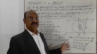 XY and X’Y’ are two parallel tangents to a circle with centre O and another tangent AB