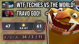 Techies God 34kills WTF 1 vs the World!! Travoman toying 7K MMR!!