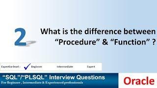 Oracle interview question Procedure Vs Function | ORACLE PROCEDURE VS FUNCTIONS