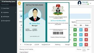 Printable Staff ID Card Generating System using PHP MySQLi Source Code