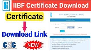 IIBF Certificate Download | IIBF BC Certificate Download | IIBF exam Certificate Download Link,IIBF