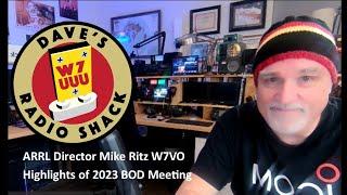 ARRL NW Division Director Mike Ritz presenting the 2023 BOD Meeting Report to W7DK