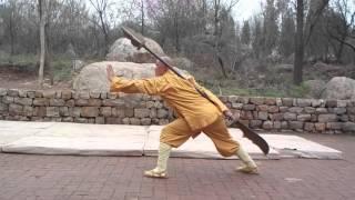 Kung Fu Master martial arts with heavy weapon