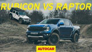 Ford Ranger Raptor vs Jeep Wrangler Rubicon - off road legends tested | Autocar