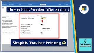 How to Print Voucher After Saving ? | Print while saving any transaction | Tally Prime e-Learning