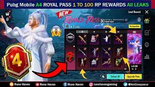 Pubg Mobile C7S15 A4 ROYAL PASS | A4 ROYAL PASS 1 TO 100 RP REWARDS | C7S15 New A4 ROYAL PASS LEAKS