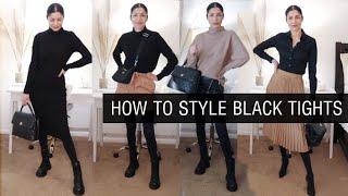 9 TIGHTS OUTFIT IDEAS How to style tights in the cold | The Allure Edition