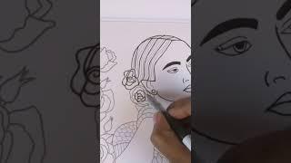 Ink Tracing Coloring Book by Sonia Rai (Beautiful Women) available on Amazon