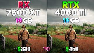 RX 7600 XT 16GB vs RTX 4060 Ti 16GB - Test in 10 Games