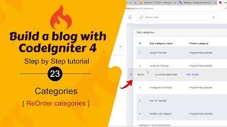 #23. Reorder Sub Categories in CodeIgniter 4