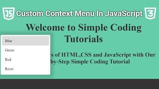 Custom Context Menu In JavaScript Tutorial