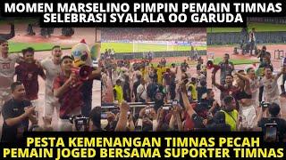 MOMEN MARSELINO PIMPIN PEMAIN TIMNAS SELEBRASI JOGED BERSAMA SYALALALA OO GARUDA BERSAMA SUPORTER