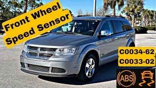 Dodge Journey Front Wheel Speed Sensor Replacement, ABS Traction Control Light Fix!