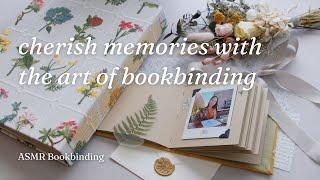 Crafting a photo album and scrapbook with floral cloth  ASMR Bookbinding