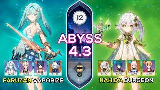 C0 Nahida Burgeon & C6 Faruzan Vaporize - Spiral Abyss 4.3 - Genshin Impact