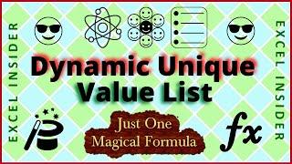 Dynamic Unique Values in Excel | Extract Auto update Unique Value List using Formulas | Excel Tricks