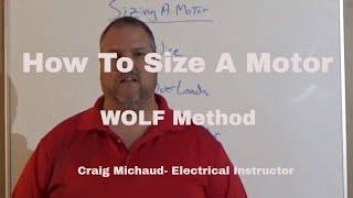 How to Size a Motor using WOLF method