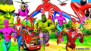 18h Spiderman Racing Car 2 VS Hulk, Avenger, Siêu Nhân Khổng Lồ Giải Cứu Siêu Nhân Người Nhện