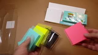 Post-It Note Dispenser w/ two 6 Pk's of Super Sticky Pop-up Notes in Miami Colors