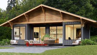 Shipping Container House | 2 Bedrooms | Container House With Wooden Frame Roof