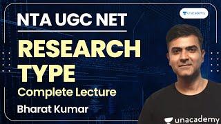 Complete Lecture on Research Types | Paper 1 | Bharat Kumar | Let's Crack NTA UGC NET