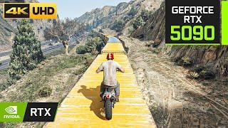 RTX 5090 in GTA 5 Enhanced Edition LOOKS INCREDIBLE - INSANE Ray Tracing Realistic Graphics 4K120FPS