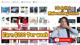 How to Make $200 per week online, Make money online, 3DExport